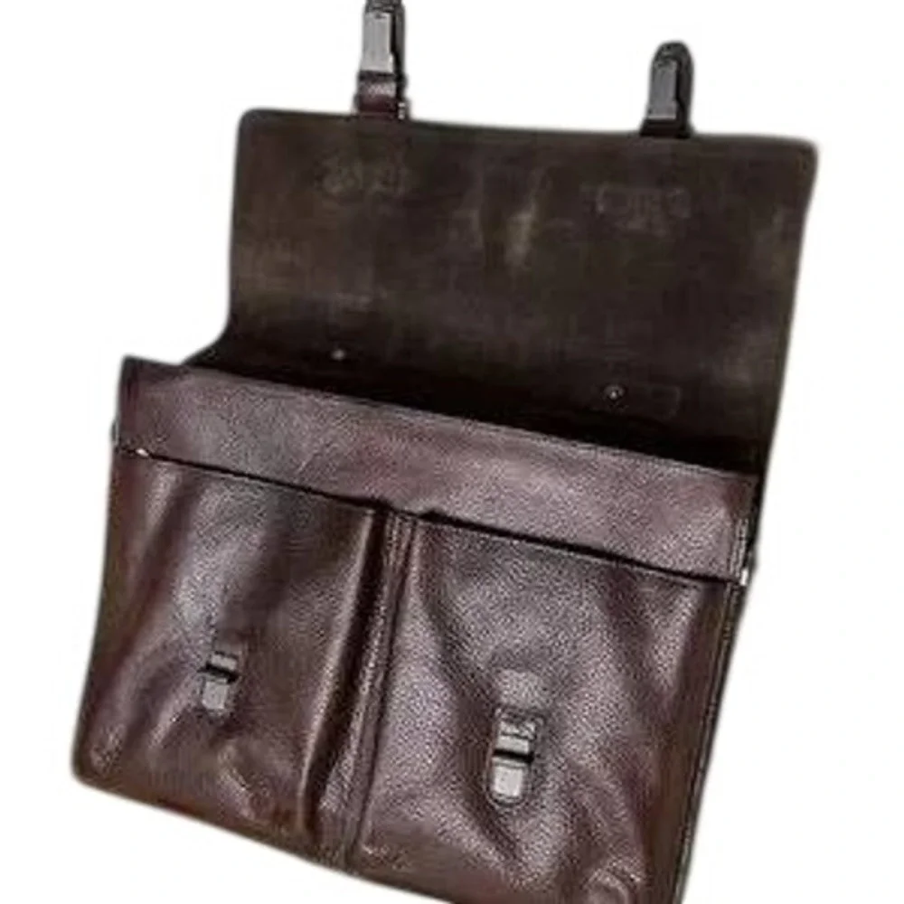 Kenneth Cole NY Brown Leather Briefcase Mens EUC Messenger Bag Laptop Bag